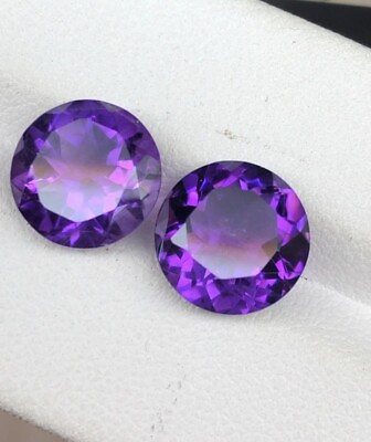 #ad 10MM round pair natural amethyst 2 pieces $39.99