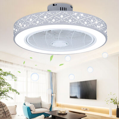 #ad 22#x27;#x27; Modern LED Ceiling Fan Remote Control Dimmable Light Flush Mount Chandelier $97.00