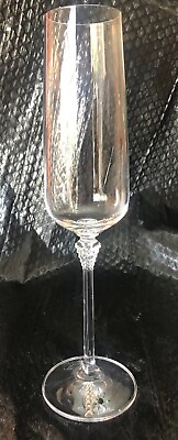 #ad Hazorfim 24% Hand Cut Lead Crystal amp; 925 Sterling Champagne Flutes Set x2 GLOBAL $44.95