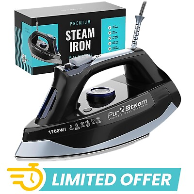 #ad Professional Grade 1700W Steam Iron for Clothes with Rapid Even Heat Curtains $45.99