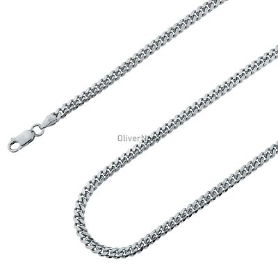 #ad 925 Sterling Silver Miami Cuban Link Chain Necklace 4mm 18#x27;#x27; Through 30#x27;#x27; ITALY $151.86