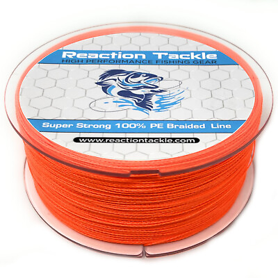 #ad Reaction Tackle High Performance Braided Fishing Line Braid Hi Vis Orange $13.99