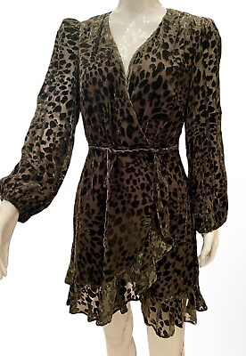 #ad Alex Marie $168 Maren Burnout Moss Color Modern Boudoir Dress Size 12 New NWT $59.98