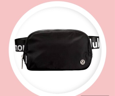 #ad Lululemon Everywhere Belt Bag 1L Black with White Lettering NEW Discontinued $42.00
