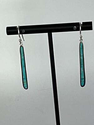 #ad 925 Sterling Silver #x27;Turquoise Drop#x27; Compressed Silpada Earrings $45.00