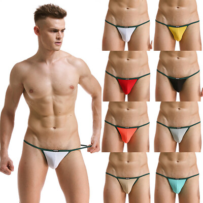 #ad Men Sexy Thongs Jockstrap Briefs Underwear G string Comfy Soft Pouch Lingerie EC $4.99