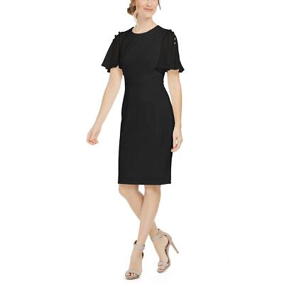 #ad Calvin Klein Womens Crepe Chiffon Work Wear Sheath Dress BHFO 0363 $53.99