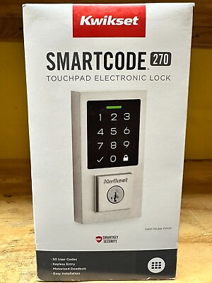 #ad Kwikset 270 SmartCode Contemporary Electronic Deadbolt Satin Nickel $79.99