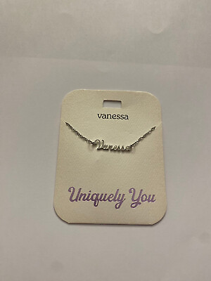 #ad NWT Vanessa Personalized Name Silver Pendant 16 20quot; Necklace Uniquely You $5.99