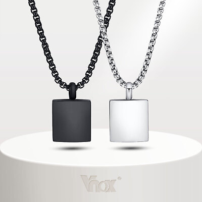 #ad Vnox Ashes Cremation Urn Necklaces Men Stainless Steel Keepsake Memorial Pendant $15.99