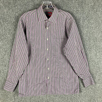 #ad Peter England Dress Shirt Men#x27;s 40 CM Medium Nuevo Fit 100% Cotton Striped $9.99