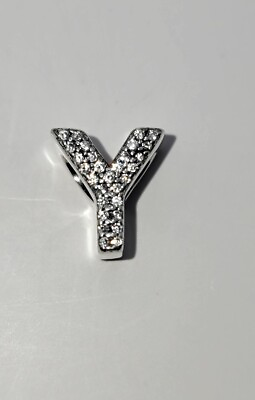 #ad 🔅 L#x27;AMOUR 925 Sterling Silver Letter Y Reversible Sparkling Charm B16 $19.99
