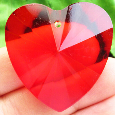 #ad #ad 2Pcs Faceted Red Crystal Heart Pendant Bead 40x18mm FSH73748 $9.35