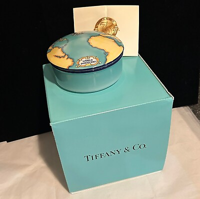 #ad Vintage Tiffany amp; Co Tauck World Discovery Trinket Box 2000 France Porcelain $29.99