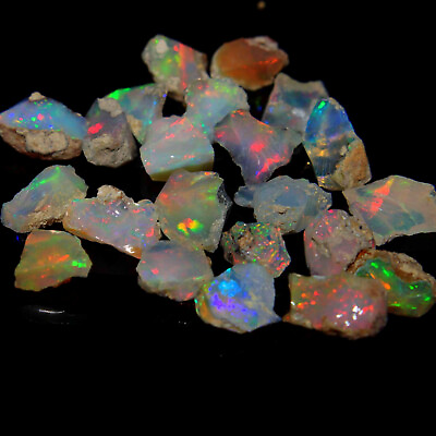 #ad 100 Pieces Cut Grade Opal Rough Lot AAA Grade Large Size Ethiopian Welo Opal Raw $189.60