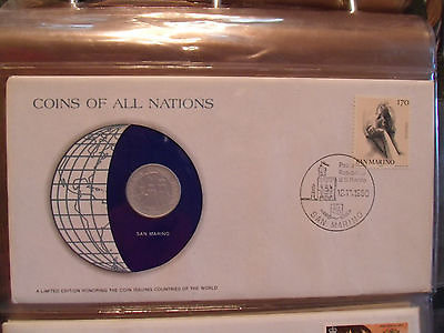 #ad Coins of All Nations San Marino 10 Lire 1974 UNC $6.99