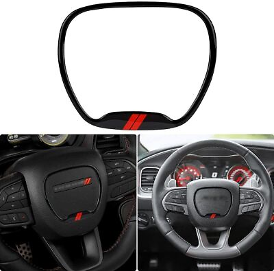 #ad Steering Wheel Trim Cover Fits For Dodge Challenger Charger Durango 2015 Black $4.99
