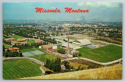 #ad Vintage Postcard MT Missoula Aerial View c1966 Chrome $1.92