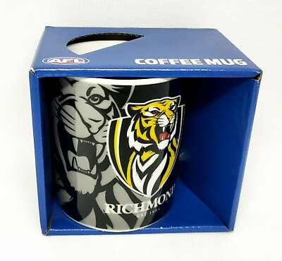 #ad AFL #x27;Richmond Tigers#x27; Coffee Tea Drinking Mug Australian Rules New Boxed AU $17.50