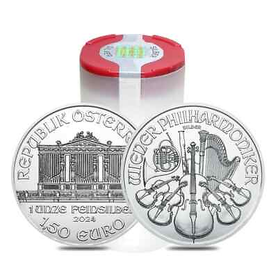 #ad Roll of 20 2024 1 oz Austrian Silver Philharmonic Coin BU $592.87