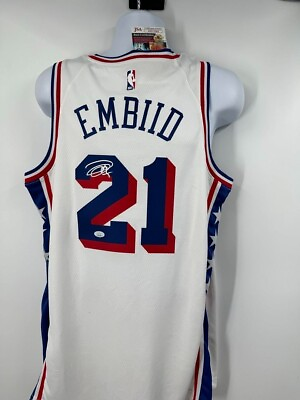 #ad #ad Joel Embiid Philadelphia 76ers Signed Autograph Jersey Nike Swingman JSA $499.00