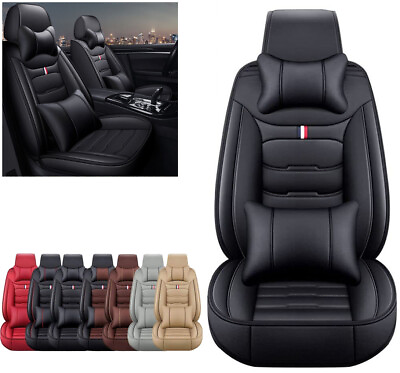 #ad For Cadillac Car Seat Covers 5 Seat Front Rear Full Set PU Leather Cushion Pad $92.90