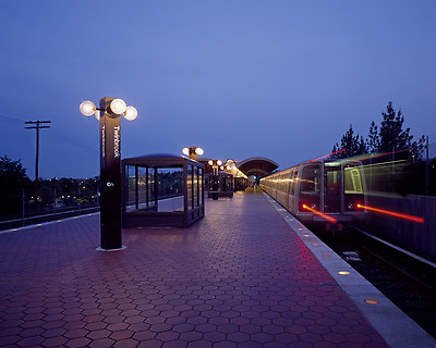 #ad Washington DC Metro train arrives at Twinbrook Maryland station Photo Print $8.99