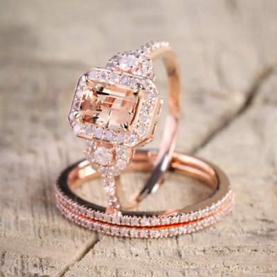 #ad Elegant Women#x27;s Wedding Ring Set Romantic Bride Engagement Ring for Parties $20.50