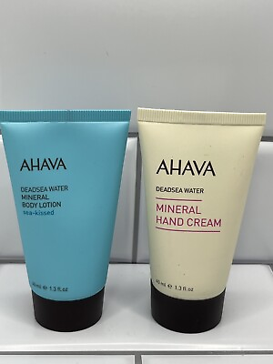 #ad 2X AHAVA Deadsea Water Mineral Hand Cream And Body Lotion 1.3 oz Travel. $12.00