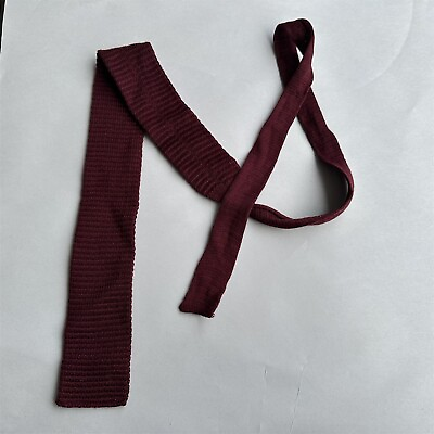 #ad Vintage Tie Bachrachs Knit Square Tie Red Maroon $19.99