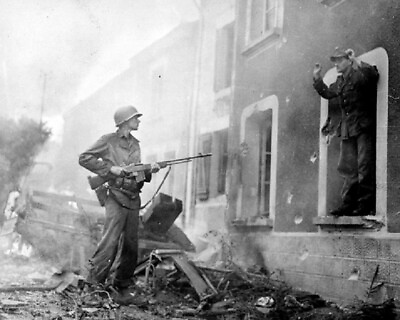 #ad US Soldier takes German Soldier prisoner POW 8x10 World War II WW2 Photo 695 $7.43