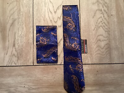 #ad Hisdern Neck Tie Paisley with Handkerchief $10.85