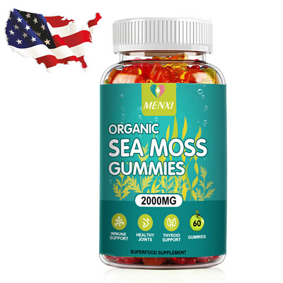 #ad Sea Moss Gummies 2000mg Irish sea Moss raw Bladderwrack Burdock Root for Adult $13.68