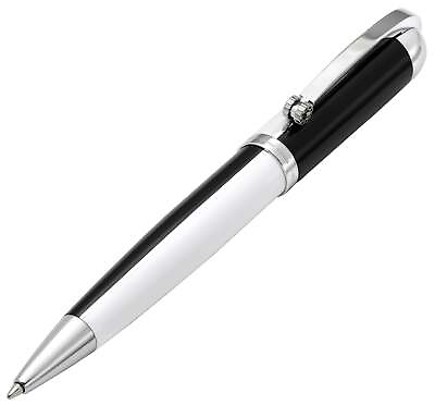 #ad Xezo Visionary Ballpoint Pen Black amp; White Enamel Colorblock. Chrome Plated $127.00