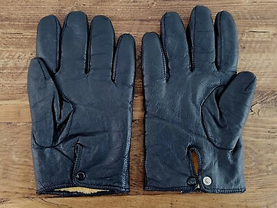 #ad Black Faux Leather Lined Gloves $12.00