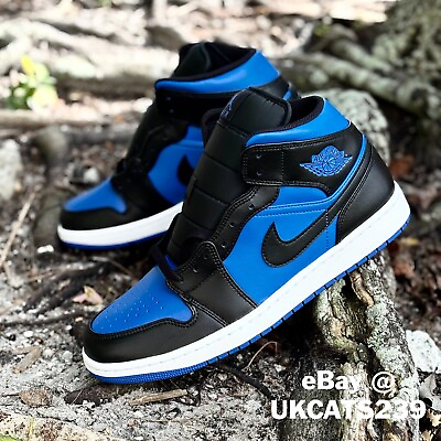 #ad Nike Air Jordan 1 Mid Shoes quot;Royal Bluequot; Black White DQ8426 042 Men#x27;s amp; GS Sizes $119.90