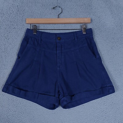 #ad Vintage Maria Filo Shorts Womens Size 38 W28x3.5 Blue Pleated Vintage Y2K $25.99