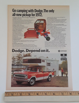 #ad 1972 DODGE PICKUP TRUCK ORIGINAL AD $9.95