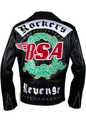 #ad George Michael Faith Jacket BSA Faith Rockers Revenge Black Real Leather Jacket $109.00