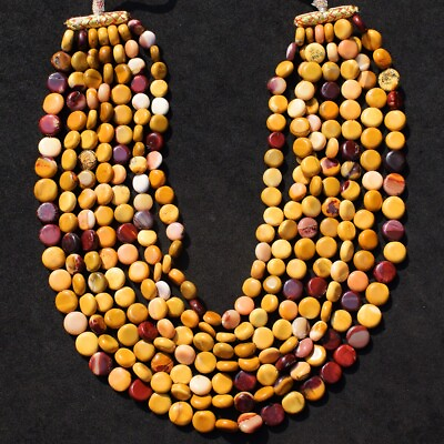 #ad 1429 Cts Earth Mined 7 Strand Mookaite Round Shape Beaded Necklace SK 01E461 $390.00