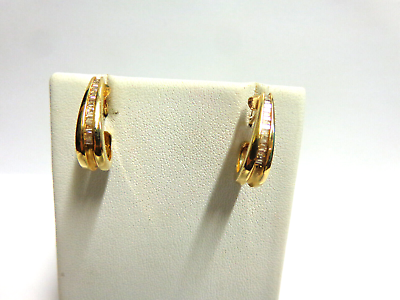#ad 14kt yellow gold diamond earrings pierced sz 3 4 in lg wgt 4.7 tcw.66 drop style $395.00