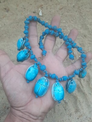 #ad Genuine rare royal necklace Ancient Egyptian pharaonic necklace with a scarab $755.00