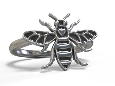 #ad Manchester bee Silver Ring 925 Handcrafted Design GBP 59.00