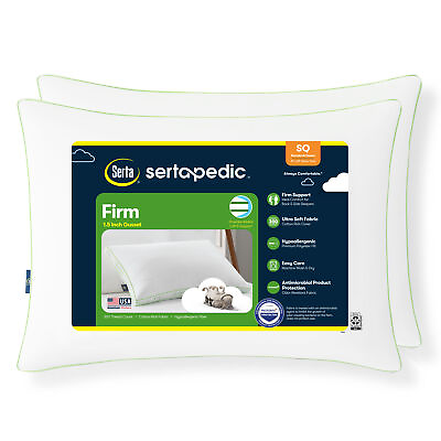 #ad Sertapedic Firm Bed Pillow Standard Queen 2 Pack $17.88