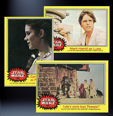 #ad 1977 TOPPS STAR WARS Trading Cards YELLOW Series 3 U Pick Complete Your Set $2.79