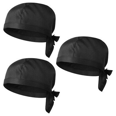 #ad 3Pcs Restaurant Headwrap Chef Hats for Men Chef Caps for Men Head $11.62