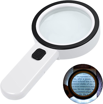 #ad AIXPI Magnifying Glass with Light 30X Handheld Large Magnifying Glass 12 LED $14.91