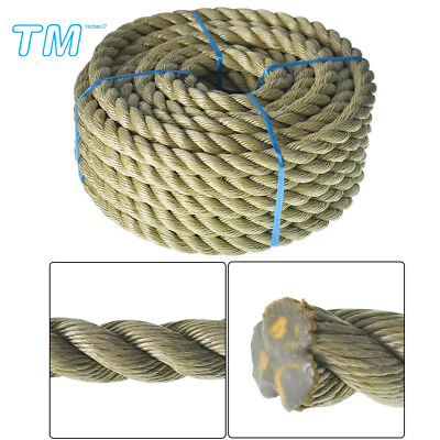 #ad 50#x27; 100#x27; 3strand Rope Synthetic Hemp Decking Garden Decorative Boating Rope $31.92