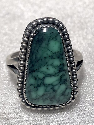 #ad Southwestern Natural Variscite Ring Turquoise’s sister Sterling Size 8.5 $79.95