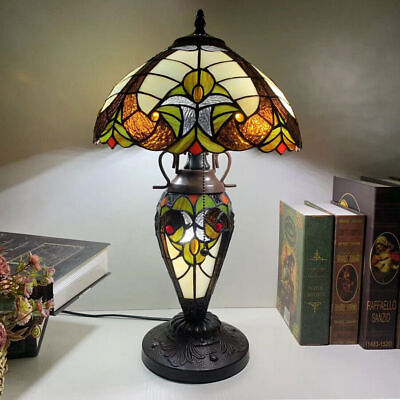 #ad 21.6quot; Tiffany Style Stained Glass Child amp;Mother Table Lamp Home Hotel Desk Light $271.66